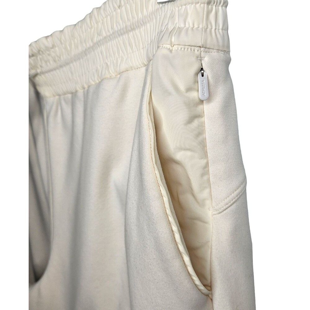 ATHLETA Triumph Hybrid Wide Leg Cropped Sweatpants Ivory Cream Womens XL - Picture 4 of 13